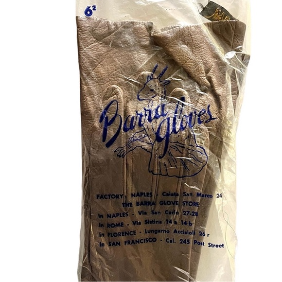 Vintage Taupe Kid Leather Elbow Length Long Gloves with Silk Lining - Picture 7 of 9